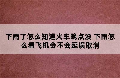 下雨了怎么知道火车晚点没 下雨怎么看飞机会不会延误取消